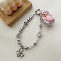 Abalorio para teléfono, cordón plateado galvanizado, luz de lujo, antipérdida, lazo de amor, colgante para teléfono, cordón para teléfono móvil con cuentas Ins - details 17