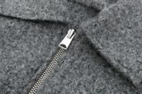 TRAFZA-abrigo de manga larga para mujer, Chaqueta corta con bolsillos y cremallera, color gris, Y2k, Otoño, 2023 - details 6