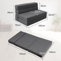 70 x 190 cm Sillón Cama Plegable, Sofá Cama Plegable con Espuma de Memoria y Almohada, Colchón de Suelo para Yoga, Oficina, Salón, Futon Sofá Cama Portada Lavable Unos, Gris Claro - details 73
