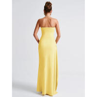 Vestido ajustado irregular con abertura lateral sexy de verano sin tirantes, nuevo y superventas de 2024 - details 4