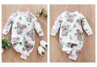 Monoprint de Algodón Cómodo para Niños y Niñas Estilo de Dibujos Animados de Kaola para Primavera y Otoño Vestidos Culturales para Niños - details 4