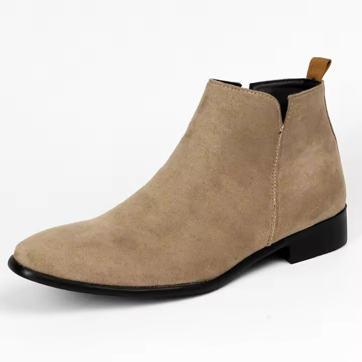 Botas Chelsea para hombre, punta cuadrada pequeña, zapatos para hombre, botines cortos de moda versátiles. - 1