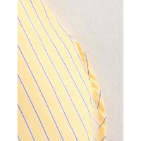 BUNO-2025 Primavera Verano amarillo manteca rayas mujeres camisas sueltas moda cuello vuelto solo pecho camisas finas para mujer - details 15