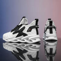 Zapatillas de correr con cordones para hombre, zapatos informales para caminar al aire libre, gimnasio, color blanco - details 4