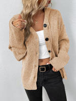 Cárdigan con capucha para mujer, suéter de punto de manga larga con cuello en V, sólido, abrigo de punto con cordón, otoño e invierno, nuevo - details 1