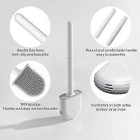 Reemplazo de escobilla de baño montada en la pared, cepillos de baño de silicona de mango largo, cerdas suaves de secado rápido, juego de baño para bidé - details 3