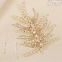 Pinza para el pelo de novia de cristal de estilo francés, forma de ramas, horquilla plateada para novia, tocado de boda de perlas de lujo, accesorios para novia - details 4