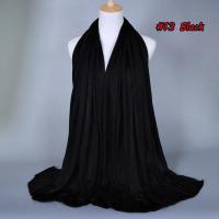 Hijab de algodón liso para mujer, chal largo y elástico, bufanda de red para el cuello, Sjaal musulmán, 35 colores, 180x80Cm - details 26