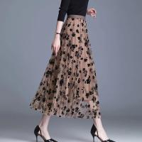 Falda de tul coreana para mujer, Falda Midi holgada con gancho Floral, elegante e informal, combina con todo, novedad de verano - details 13