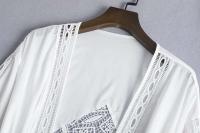 Conjunto de Pijama de Satén Delgado Estilo Kimono Blanco Traje de Baño de Moda para Mujeres - details 10