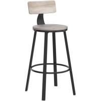 Taburetes de Bar Altos con Resalón Juego de 2, Acero, Montaje Fácil, Industrial, Marrón Rústico y Negro LBC026B01V1 - details 36