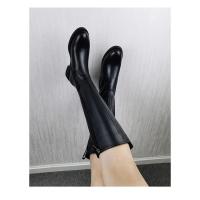Nuevas Botas De Cuero De Terciopelo De Otoño E Invierno Para Mujer, Botas Elásticas, Botas Planas - details 6