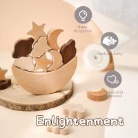 Juguetes de madera Montessori para bebés, bloque de equilibrio estilo luna estrella, juegos de mesa educativos para niños - details 1