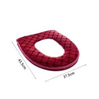 Cubierta de asiento de inodoro de felpa, modelo Universal impermeable, anillo de inodoro lavable con cremallera, alfombrilla de baño, nuevo, Invierno - details 13