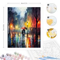 RUOPOTY Cuadro de Pintura al Estilo Abstracto Night Street para Adultos Kit de Pintura por Números Película de Lienzo Regalo DIY Paisaje para Casa Tamaño 40x50cm - details 4