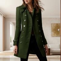 Abrigo informal de lana con doble botonadura para mujer, chaqueta de otoño e invierno, novedad - details 4