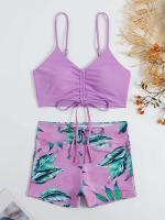 Bikinis con cordón frontal, cintura alta para mujer, bañadores de mujer, bañador para nadar, ropa de playa 2025 - details 74