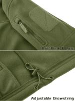 Full Zip Up Green Fleece Jacket Thermal Warm Work Coats Mens Zipper Pockets Jacket Hiking Training Outwear Windbreaker - details 13