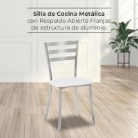 Dos sillas de Cocina, Metal, Blanco, Altura de Asiento 45 cms - details 3