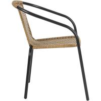 Conjunto de 2 Sillas de Jardín para Exterior |   2 Sillones de Ratán Natural y Acero para Balcón o Terraza |   Apilables |   Cómodas y resistentes | Conocimientos generales - details 2