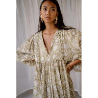 Vestido corto de vacaciones de playa de rayón informal suelto con lazo floral para mujer de moda de verano - details 111
