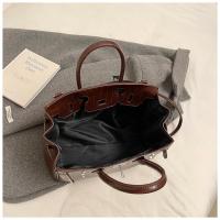 Bolso de mano de platino portátil con para viajeros patrón de cocodrilo, práctico bolso de mensajero Kelly - details 9