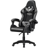 Silla para Ordenador, Silla Ergonómica para Juegos, Silla de Escritorio para Oficina con Altura Ajustable y Ruedas, Sillas de Videojuegos Color Negro/Gris. - details 0