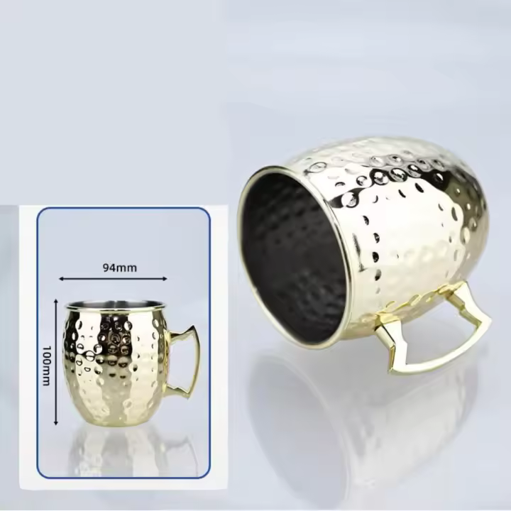 Taza de Cobre Puro de 500ml, Mule de Moscú engosada, Taza de Mula de Moscú, Taza de fin de año martillado, Taza de Mulas, cóceles, café, cerveza - 1