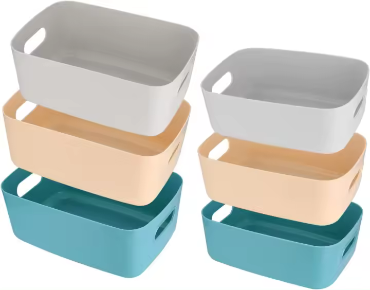 Caja de Almacenamiento para el Hogar, Caja Organizadora de plástico, Almacenamiento para Cocina, Estantes, ca, 6 Piezas - 1