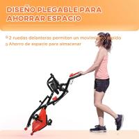 Bicicleta estática plegable regulable en altura, resistencia magnética ajustable, bicicleta de ejercicio con pantalla LCD y asiento con respaldo, sensor de pulso, 105x48x118 cm - details 22