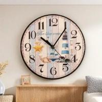 Reloj de pared silencioso de madera Vintage, diseño moderno, reloj Retro rústico Vintage, decoración para el hogar, oficina, cafetería, arte, reloj de pared grande - details 3