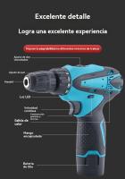Taladro atornillador a batería para casa juego de destornilladores electricista - details 2