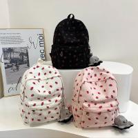 Mochila De Con Estampado De Fresa Pequeña Y Fresca Para Mujer, Bolso De Escuela Secundaria, Ligero Y Simple, Novedad - details 1