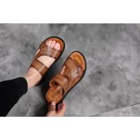 Sandalias de verano para hombre, cómodas sandalias de cuero con plataforma para exteriores, suela suave antideslizante, zapatos informales de trekking para verano, zapatos de playa para niño - details 17