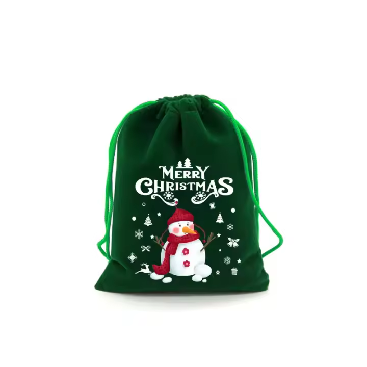 Bolsas de Terciopelo Navideñas Pequeñas 10pcs Bolsas de Dulces para Regalos - 1
