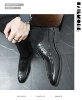 Vestido de negocios para hombres, zapatos de cuero versátiles de moda con cordones casuales bajos negros - details 4