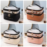 Caja de cosméticos transparente impermeable, bolsa de almacenamiento de artículos de tocador de viaje de PVC PU, bolsa de maquillaje con separación de ropa seca y húmeda - details 1