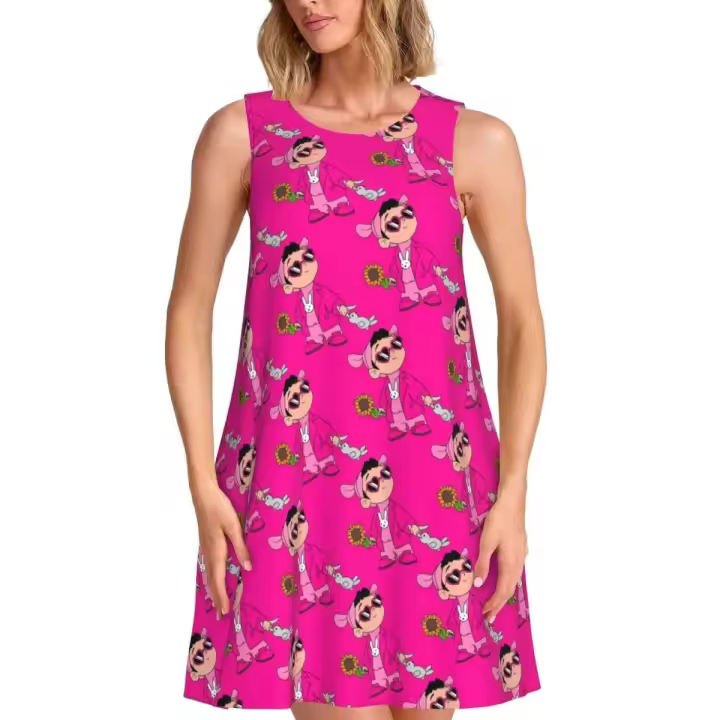 Vestido de verano para mujer, vestido de viaje de playa sin mangas - 1