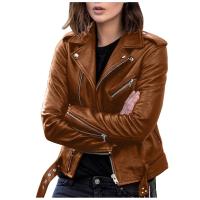 Chaqueta de Primavera Casual para Mujer Talla Grande Moda de Cuero Falsio Ajuste Delgado - details 3