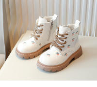 Botas de cuero bordadas para niños y niñas, botines de princesa versátiles, diseño a la moda, otoño - details 8