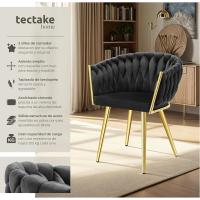 Acolchada con Reposabrazos, Diseño Anudado, Estructura de Acero, Cocina, Sillas Comedor Nordica - 2 Sillas - details 6