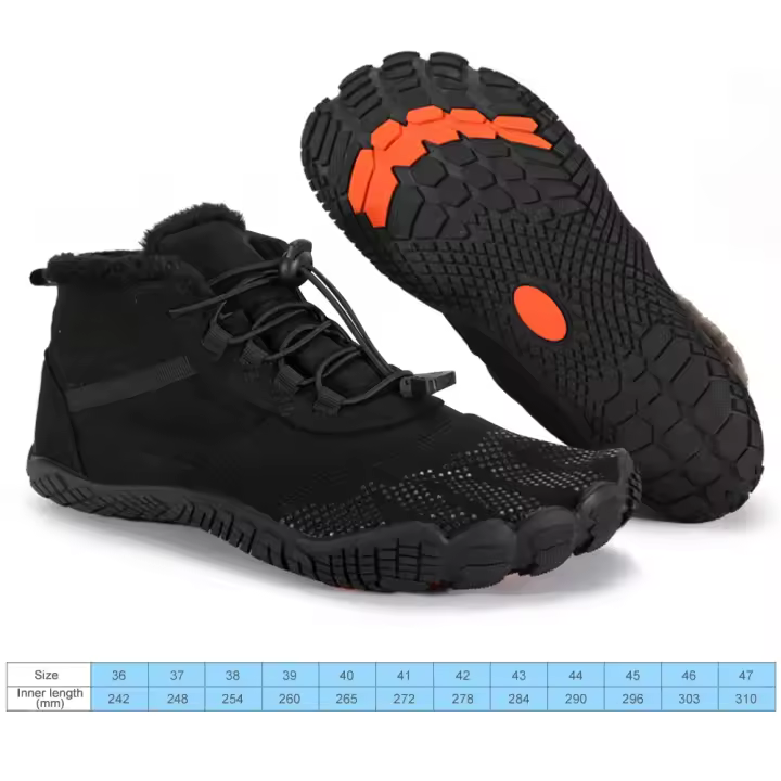 Botas de invierno para hombre y mujer, zapatillas antideslizantes para exteriores, para nieve, descalzas, cálidas, de piel, impermeables, para montañismo, escalada y senderismo - 1