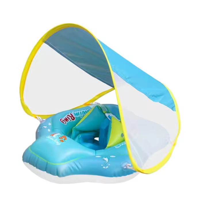 Anillo de natación para bebés Anillo de natación para niños Anillo de axilas con anillo de dosel Protección solar - 1