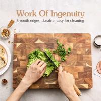 Tabla de cortar de empalme de madera de Acacia, tabla de cortar de madera antimoho a prueba de humedad, herramientas de cocina antideslizantes, tabla de cortar verduras - details 14