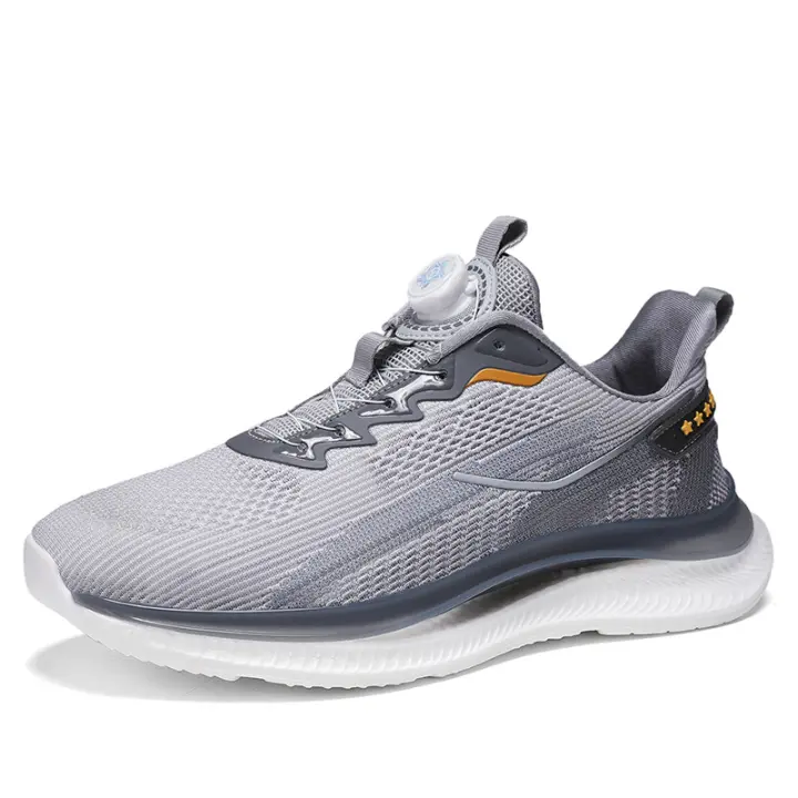 Zapatos de malla de seda de pescado, zapatillas para correr con amortiguación y hebilla giratoria para hombres y mujeres - 1