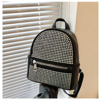Mochila casual simple, moderna y de gran capacidad, diamantes de imitación de gas extranjero, bolsa de gas extranjero. - details 21
