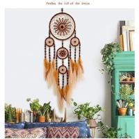 62Ce elegante Dreamcatchers Decoración colgante pared con hierba Pampas y cuentas madera - details 0