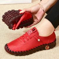 Zapatillas De deporte Mocasines De cuero para Mujer Cómodos Slip on Hand SeThread Mom Shoes atillas De Mujer - details 7