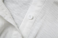 BUNO-Vestido de mujer de moda de verano 2025 elegante sencillo de retales cuello Polo manga corta con volantes y dobladillo elástico - details 14