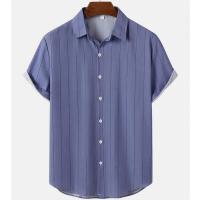 Moda a rayas para hombre 3d, estilo festivo, manga corta, camisa extragrande, ropa informal para playa, calle, suéter de fiesta - details 3